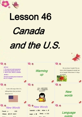 七年级英语上册 Unit 8 Countries around the world lesson 46 Canada and the U.S.课件 (新版)冀教版