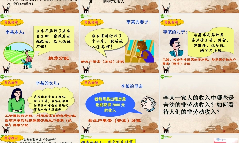 九年级政治 多种分配方式并存课件 苏教版 课件