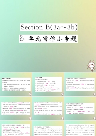 九年级英语全册 Unit 5 What are the shirts made of Section B(3a 3b) 单元写作小专题课件 (新版)人教新目标版 课件