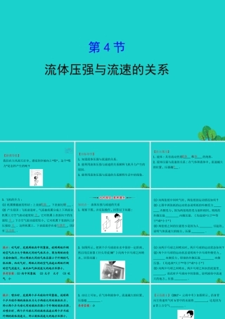 八年级物理下册 9.4流体压强与流速的关系习题课件 (新版)新人教版 课件