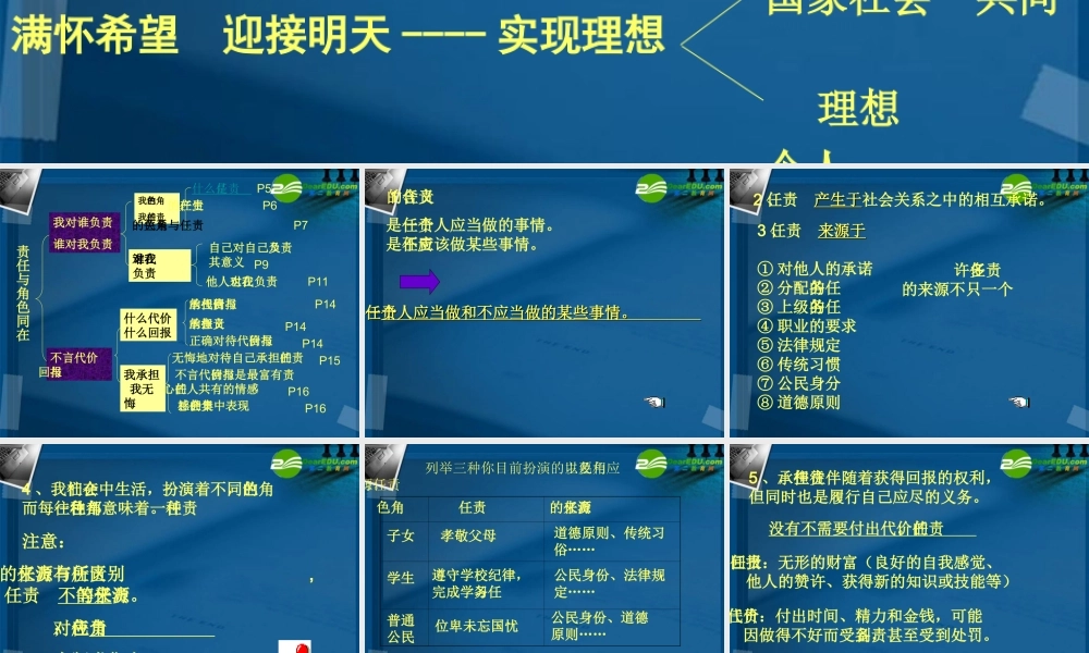 九年级政治(责任与角色同在)课件1 人教新课标版 课件