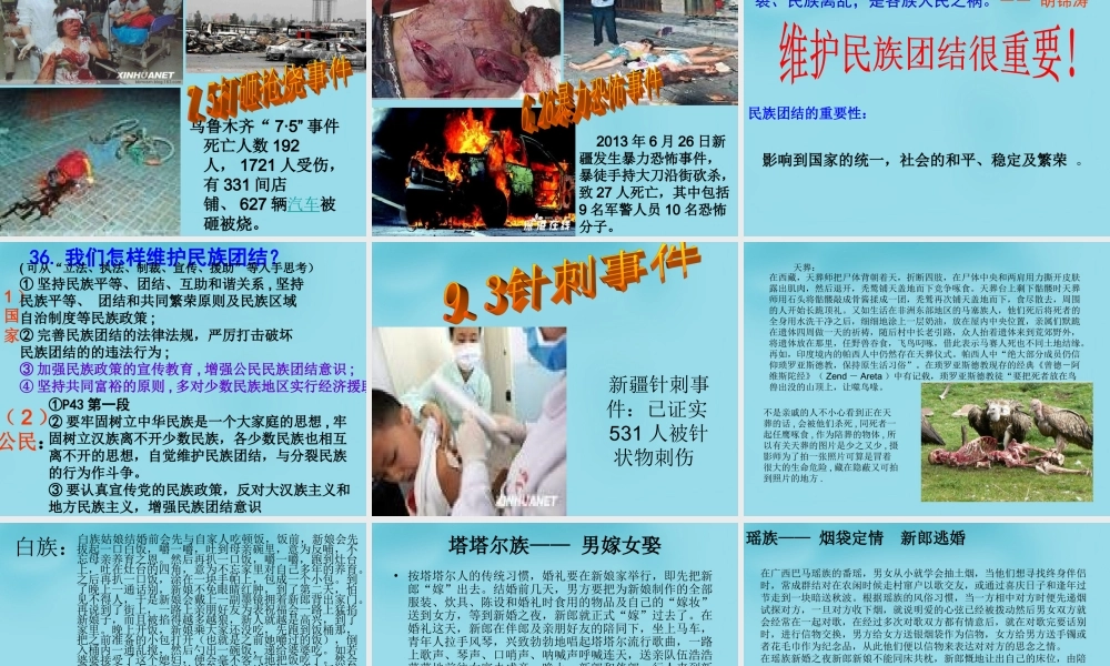 九年级政治全册 33 统一的多民族国家课件 新人教版 课件