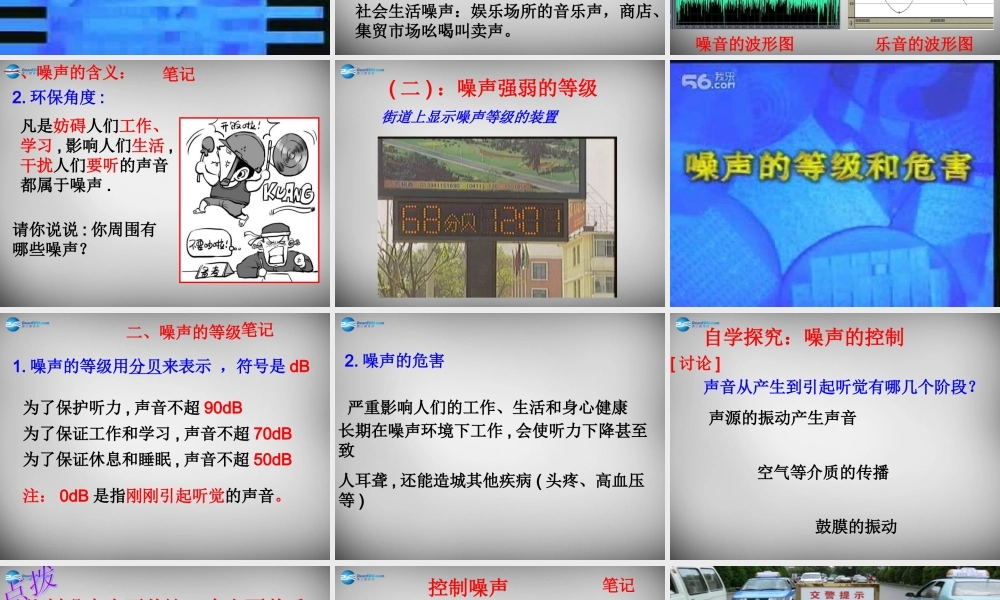 中学八年级物理上册 2.4 噪声的危害和控制课件 (新版)新人教版 课件