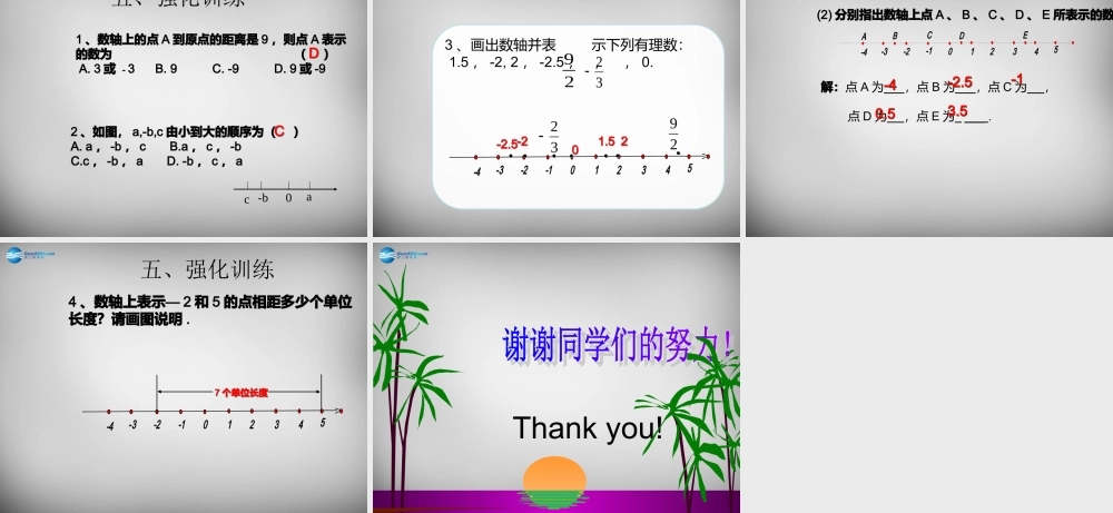 广东省怀集县七年级数学上册 1.2.2 数轴课件 (新版)新人教版 课件