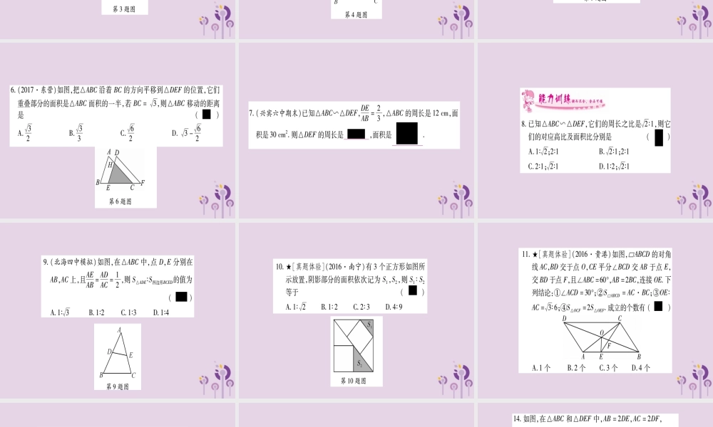 九年级数学上册 第3章 图形的相似 34 相似三角形的判定与性质 342 第2课时 作业课件 (新版)湘教版 课件