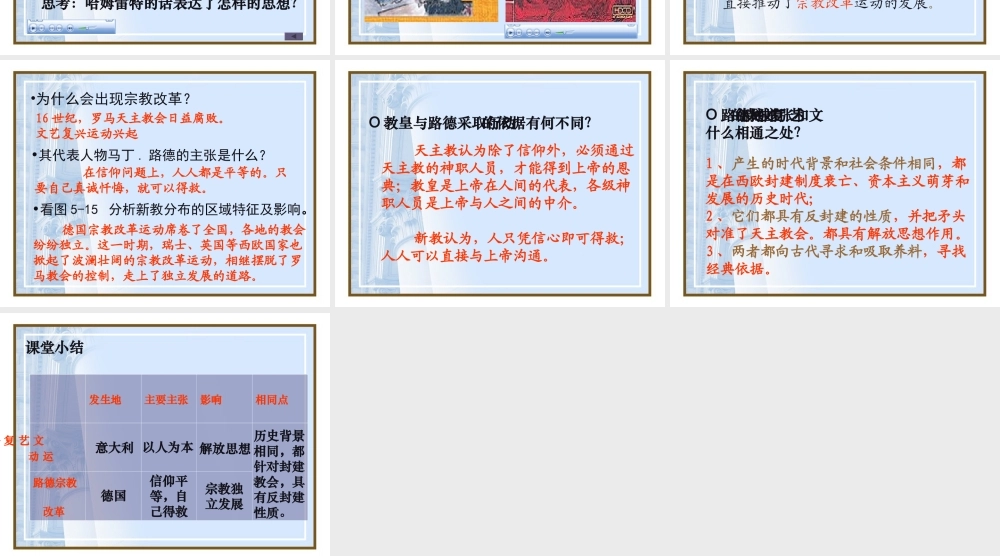 八年级历史蒙娜丽莎的微笑与教皇奶牛的解放课件