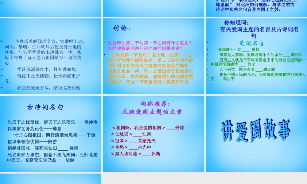 九年级语文下册 第1课(诗两首)我爱这土地课件 新人教版 课件