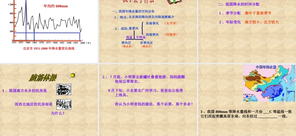 八年级地理 降水和干湿课件
