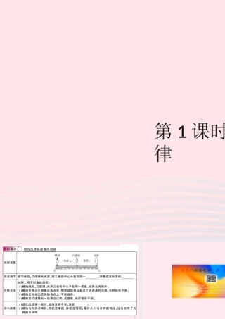 八年级物理上册 3.6 探究凸透镜成像规律 第1课时 探究凸透镜成像规律(知识点)课件(新版)粤教沪版 课件