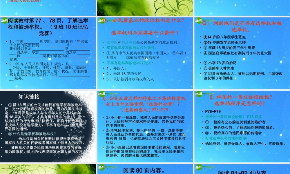 九年级政治 第十一课(神圣的一票)课件1 教科版 课件