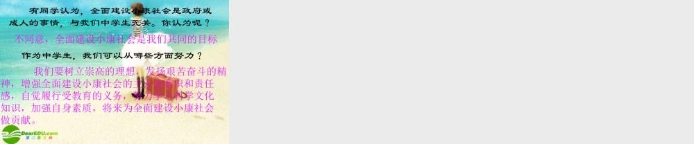 八年级政治下册 走向全面小康课件 湘教版 课件