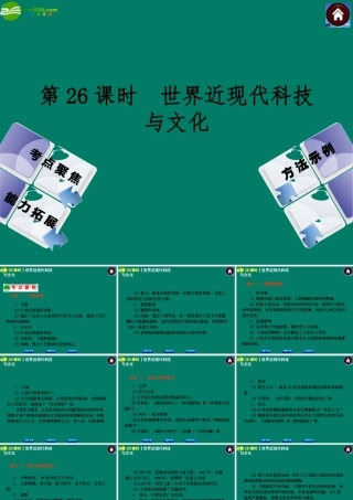 中考历史总复习 第26课时 世界近现代科技与文化课件 岳麓版 课件