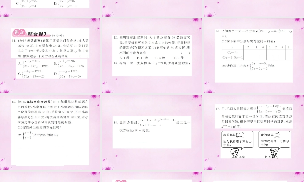 七年级数学下册 8.1 二元一次方程组课件 (新版)新人教版 课件