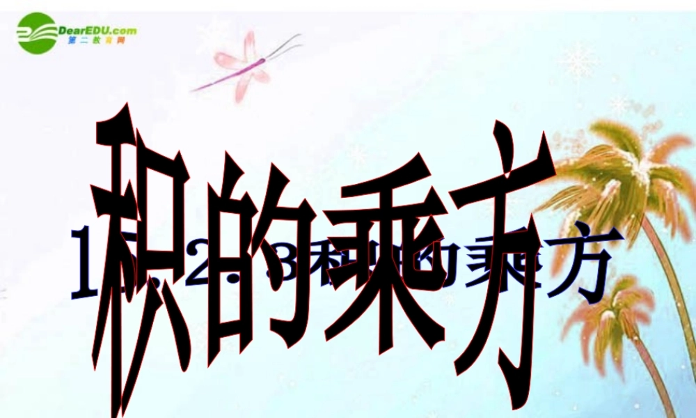 八年级数学上册 整式乘法 积的乘方课件 人教新课标版 课件
