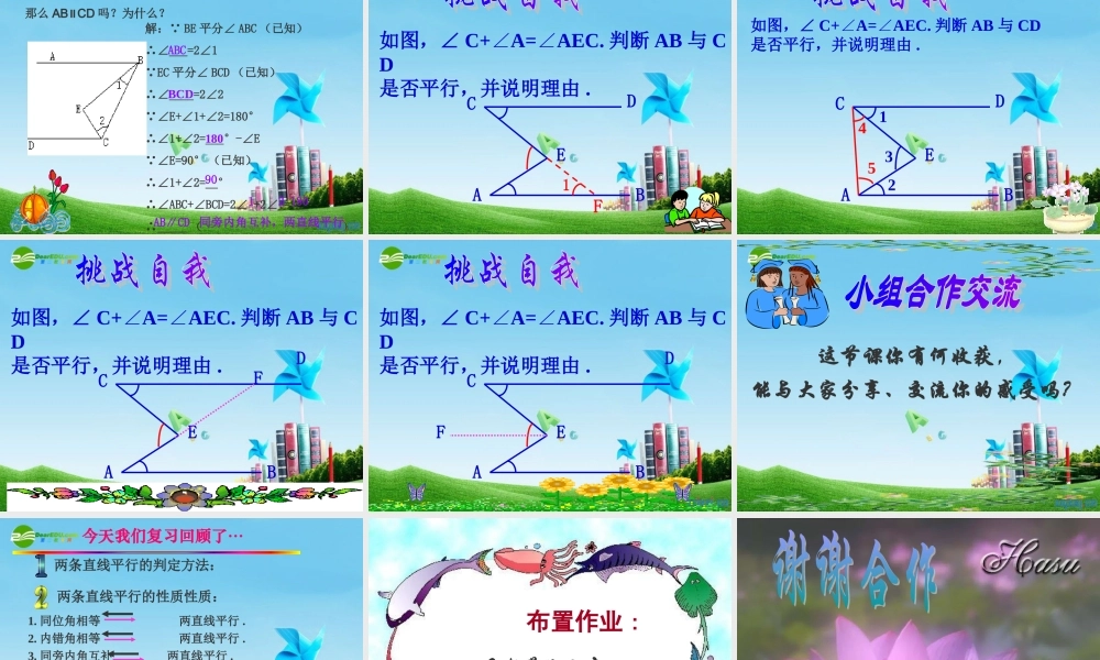 八年级数学上册 第一章平行线优单元复习课件 浙教版 课件