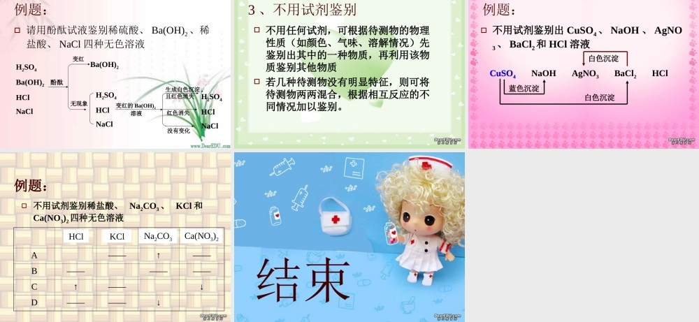 初三化学专题复习 物质的鉴定与鉴别 人教版 课件