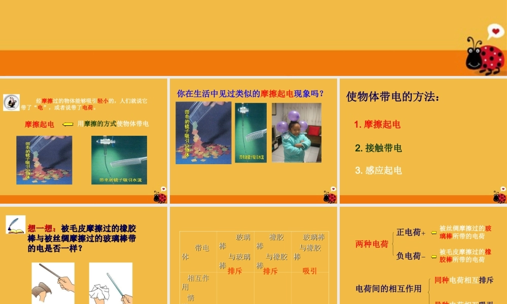 八年级物理上册 第五章第一节电荷课件 人教新课标版 课件