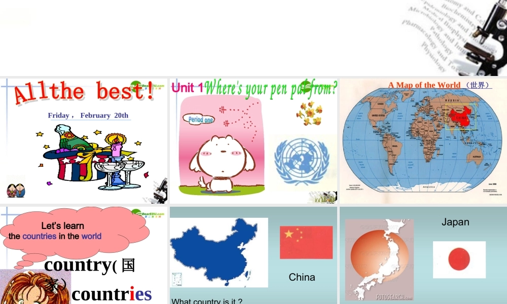 七年级英语下册 Unit1 Where s your pen pal from课件 人教新目标版 课件