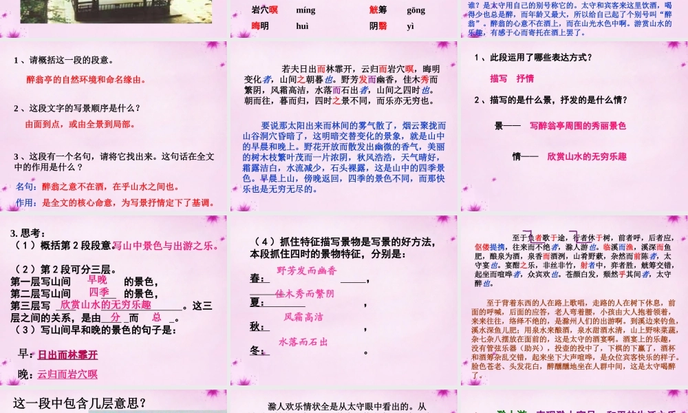 八年级语文下册 6.28(醉翁亭记)课件 (新版)新人教版 课件