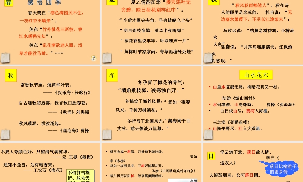 八年级语文下册 综合性学习(古诗苑漫步)课件 人教新课标版 课件