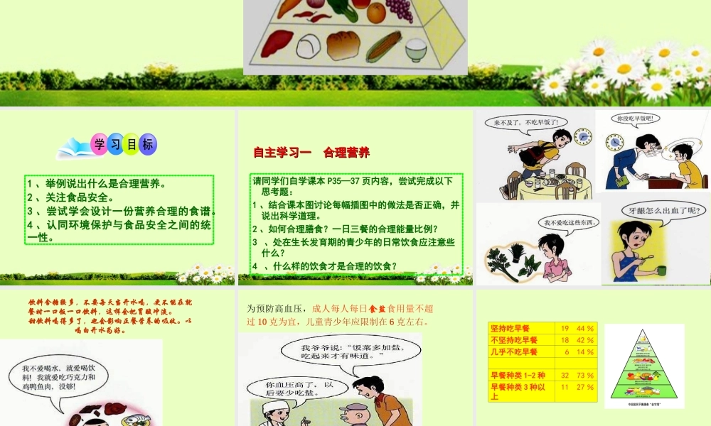 中学七年级生物下册(关注合理营养与食品安全)课件 新人教版 课件