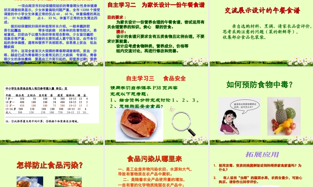 中学七年级生物下册(关注合理营养与食品安全)课件 新人教版 课件