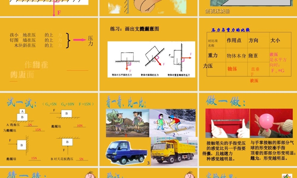 八年级科学上册 压力课件 华师大版 课件
