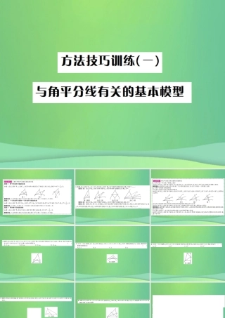 中考数学复习 第四单元 图形的初步认识与三角形 方法技巧训练(一)与角平分线有关的基本模型课件