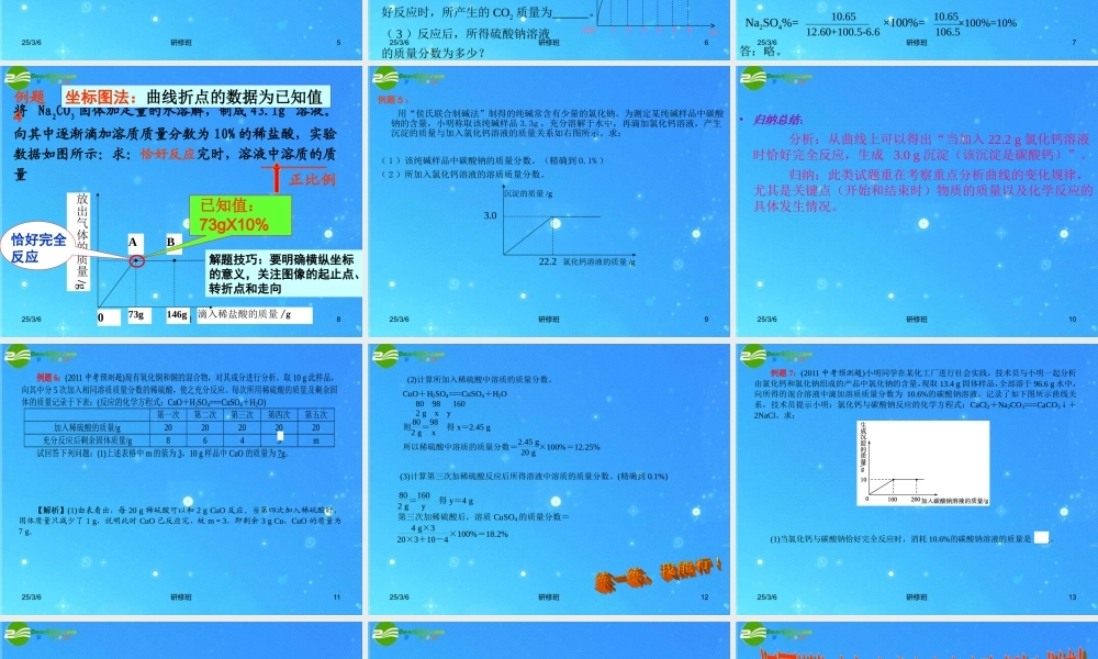 中考化学同步创新 专题突破二 压轴计算大题复习图像表格数据中考计算题课件