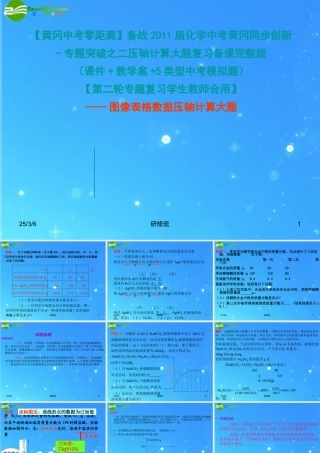 中考化学同步创新 专题突破二 压轴计算大题复习图像表格数据中考计算题课件