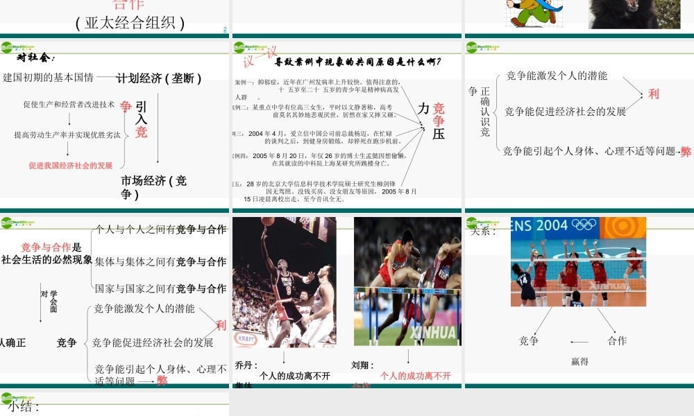 八年级政治下册 竞争与合作 课件