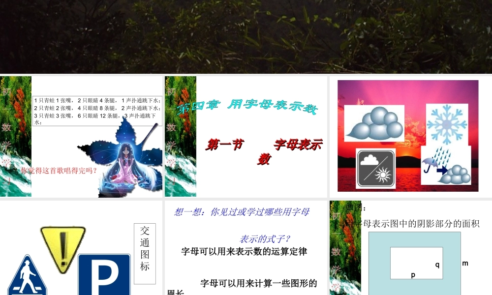 七年级数学字母表示数课件1 苏教版 课件