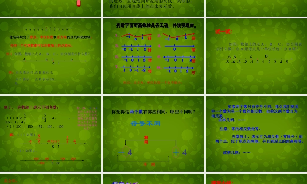 中学七年级数学上册 1.2 数轴课件 (新版)浙教版 课件