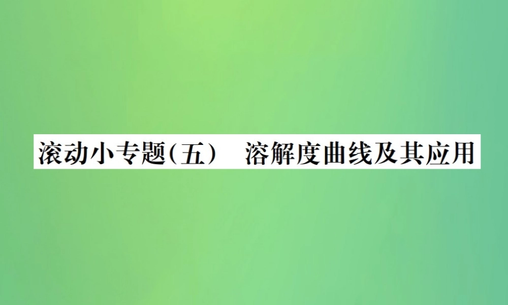 中考化学总复习 滚动小专题(五)溶解度曲线及其应用1课件