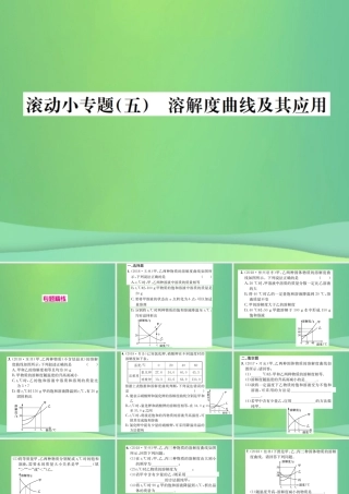中考化学总复习 滚动小专题(五)溶解度曲线及其应用1课件