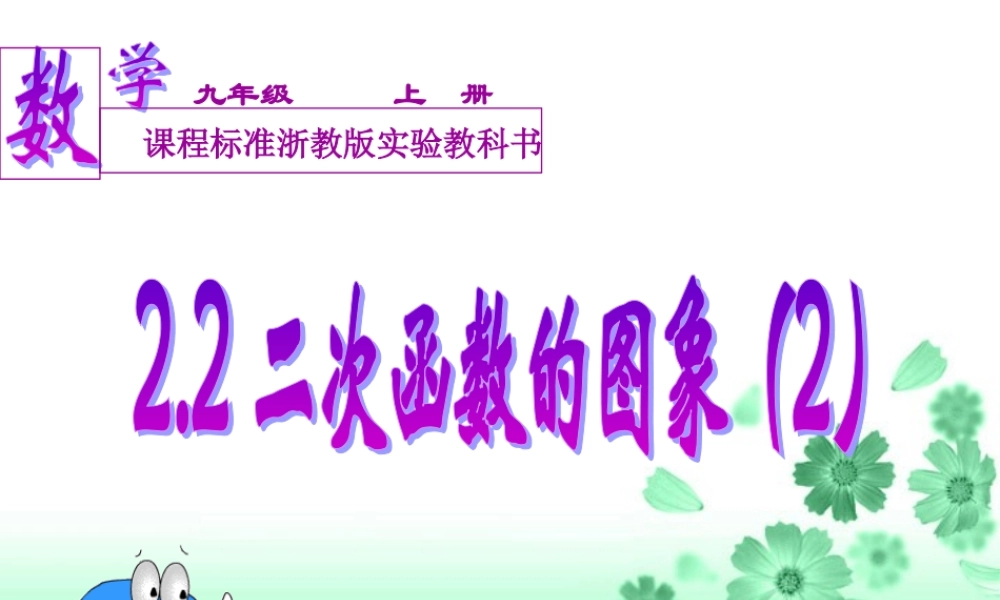 九年级数学二次函数的图像二 新课标 浙教版 课件