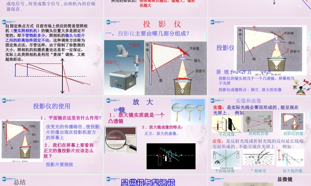 山东省泰安新泰市八年级物理上册 5.2 生活中的透镜课件 (新版)新人教版 课件