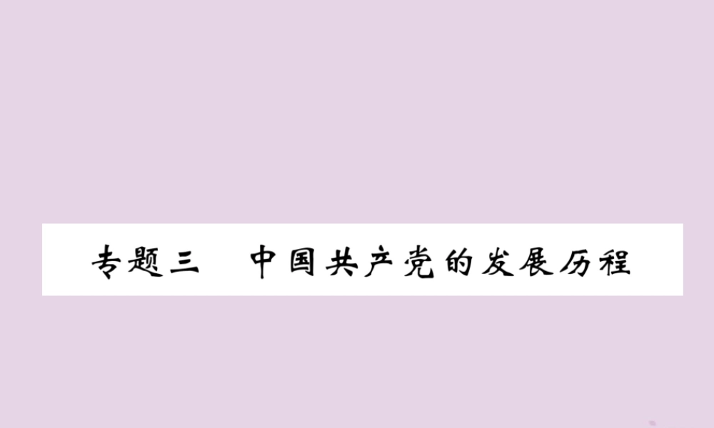 中考历史总复习 第二编 热点专题速查篇 专题3 中国共产党的发展历程(精练)课件