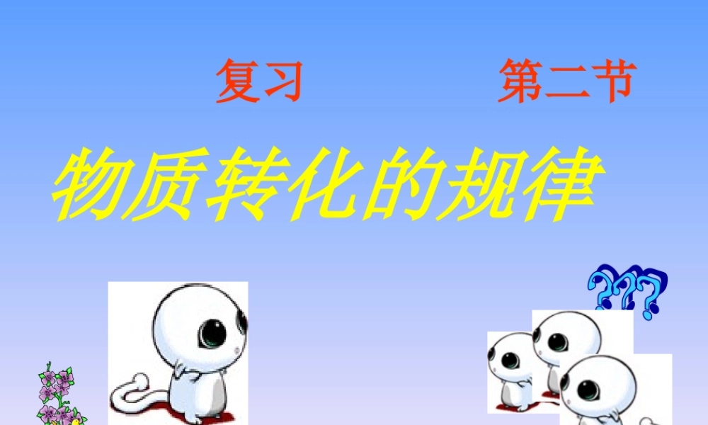 九年级科学上：第2节 物质转化的规律复习课件浙教版 课件