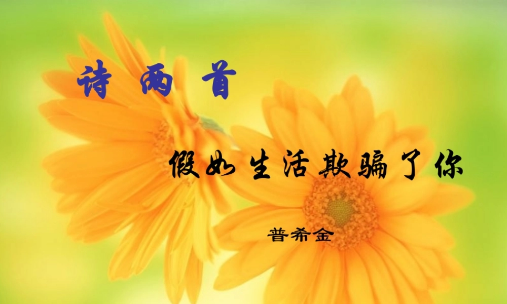 九年级语文下册假如生活欺骗了你ppt0 课件