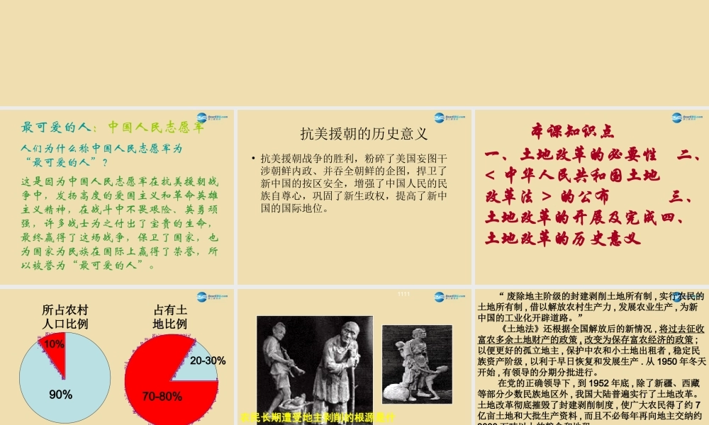 八年级历史下册 3(土地改革)课件 新人教版 课件