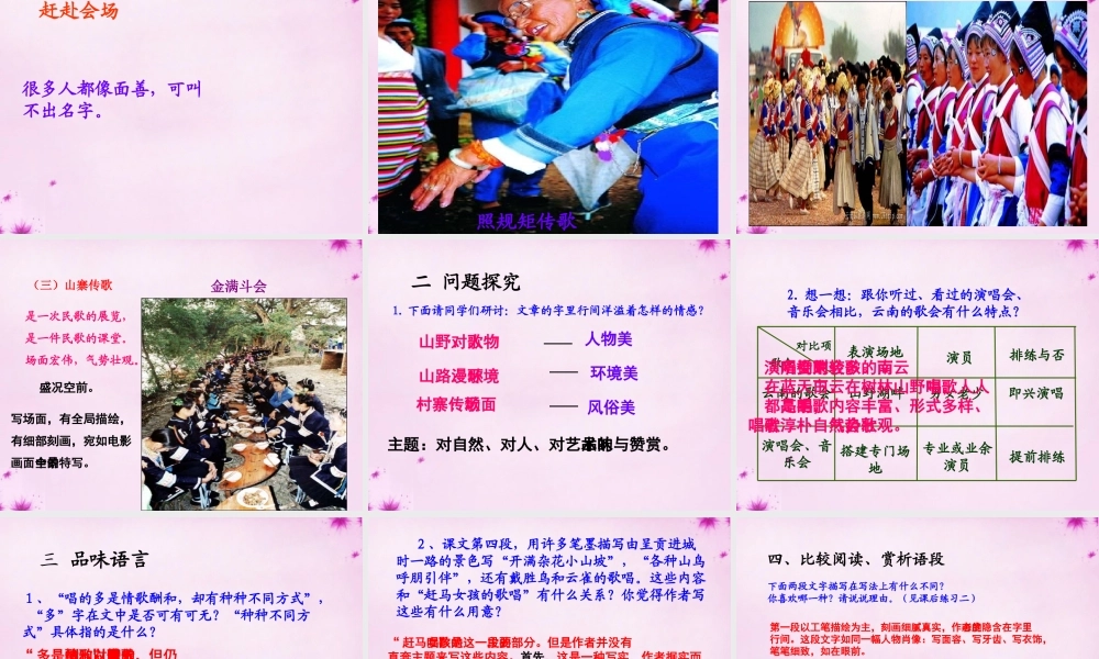 八年级语文下册 16 云南的歌会课件 新人教版 课件