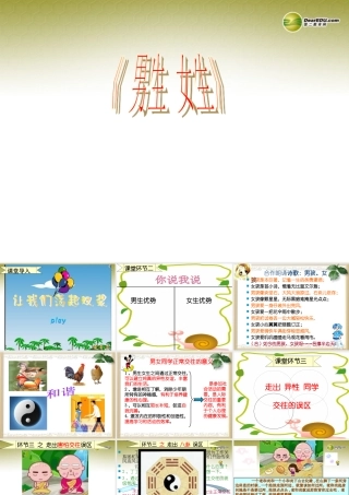 八年级政治上册 第五课第一框男生女生课件 教科版 课件