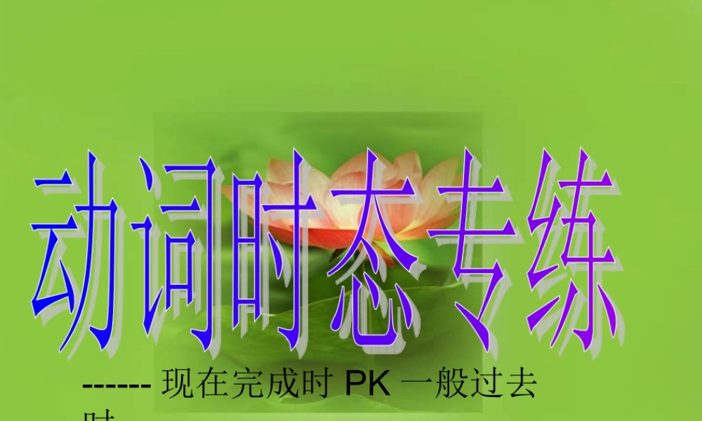 初中英语动词时态专练课件