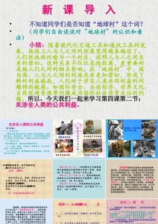 八年级政治下册 关涉全人类的公共利益课件 教科版 课件