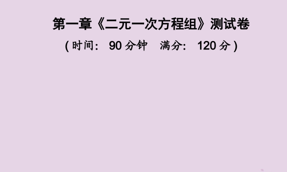 七年级数学下册 第1章(二元一次方程组)测试卷习题课件 (新版)湘教版 课件