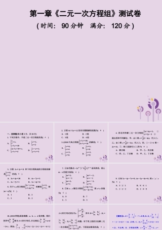 七年级数学下册 第1章(二元一次方程组)测试卷习题课件 (新版)湘教版 课件
