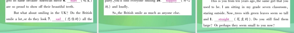 九年级英语全册 专题训练 专题8 短文填空课件 (新版)人教新目标版 课件