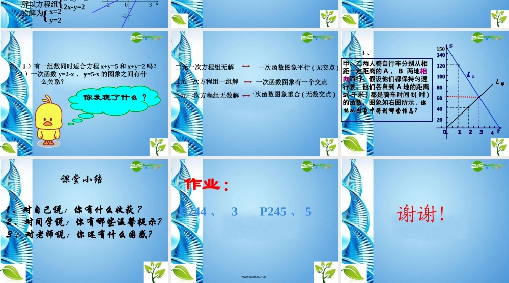 八年级数学上册 二元一次方程与一次函数课件 华东师大版 课件