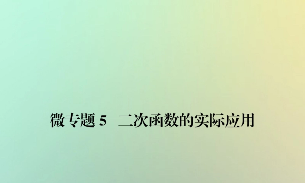 九年级数学上册 微专题5 二次函数的实际应用习题课件 (新版)新人教版 课件